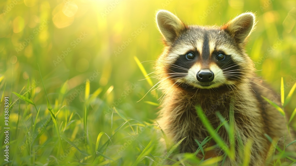 Minimalist background: Cute raccoon illustration with a wild and funny character in nature, perfect for baby animal art.
Minimalist background: Cute raccoon illustration with a wild and funny character in nature, perfect for baby animal art.