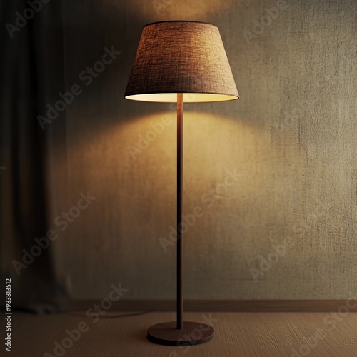 3D Lamp Icon: Tall Standing Light for Rooms Illustration Logo