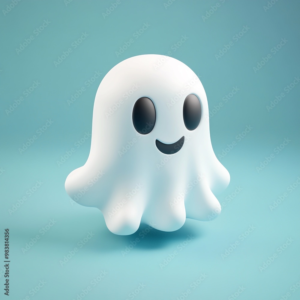 3D Emoji Icon: Ghost for Spooky or Fun Contexts Illustration Logo 3D Emoji Icon: Ghost for Spooky or Fun Contexts Illustration Logo
