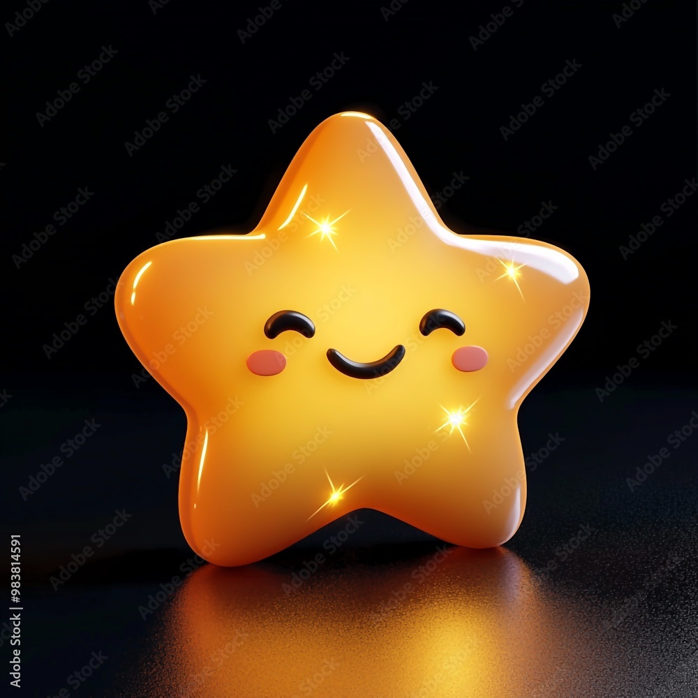 3D Emoji Icon: Glowing Star for Excellence Illustration Logo 3D Emoji Icon: Glowing Star for Excellence Illustration Logo