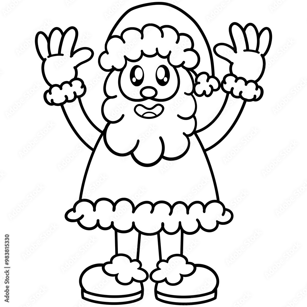 Fototapeta premium Santa coloring cartoon 