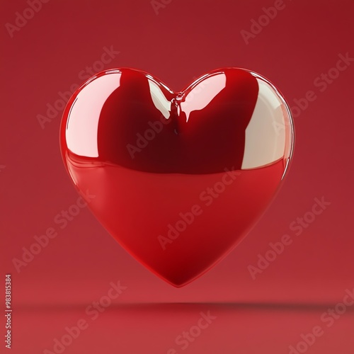 3D Heart Icon: Universal Symbol of Love Illustration Logo photo