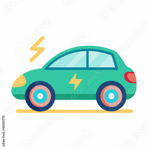 Electric car icon in modern style vector illustration
