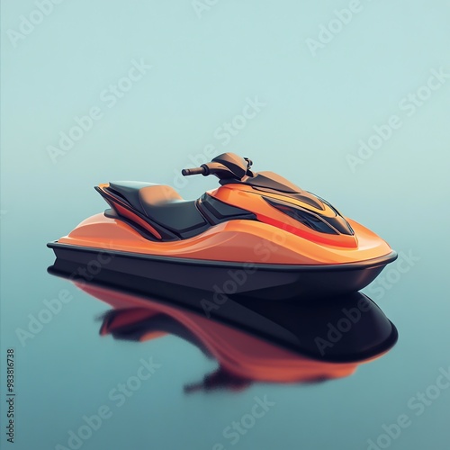 3D Jet Ski Icon: Watercraft for Fun and Adventure Illustration Logo