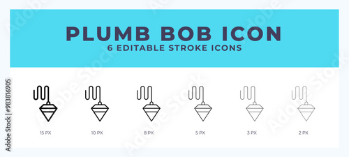 Plumb bob icon. Editable stroke line icon vector illustration.