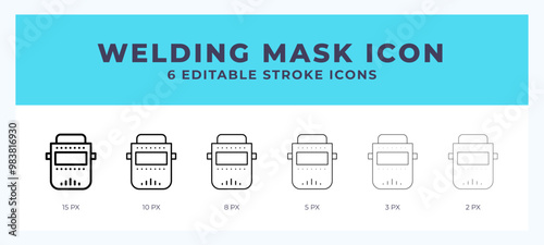 Welding mask icon vector illustration. With editable stroke for web. App and more.
