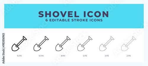 Shovel stroke icon for web. Mobile apps and ui.