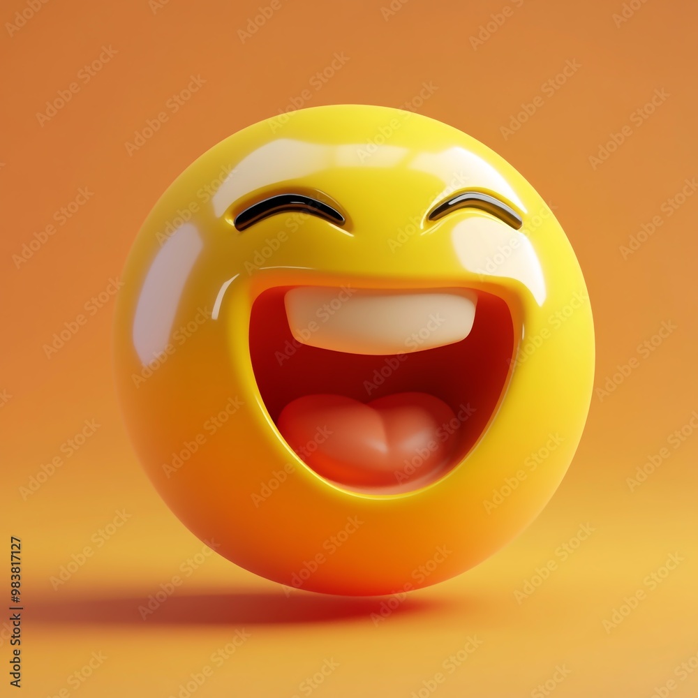 3D Emoji Icon: Face Laughing Out Loud Illustration Logo 3D Emoji Icon: Face Laughing Out Loud Illustration Logo