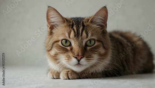 Cat Portrait on White Background