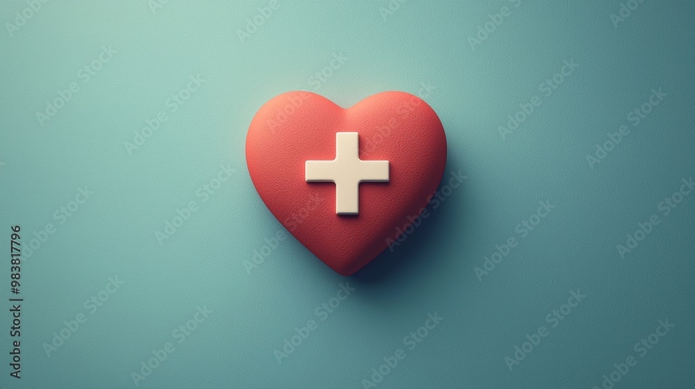Obraz premium Heart with Cross