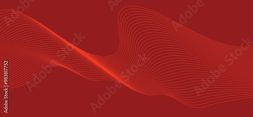 Abstract background with flowing lines. Abstract modern background.Premium vector wavy tech backdrop for business layout, neural networks, artificial intelligence