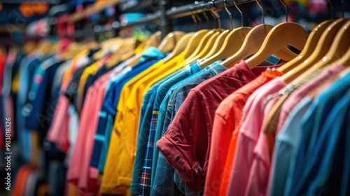 Clothing Stores: A diverse selection of fashion apparel awaits in these retail spaces, featuring casual and designer brands displayed on racks and mannequins for all ages. 