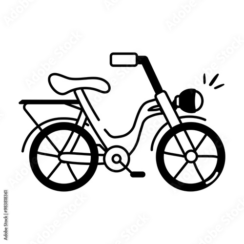 Doodle style icon of pedal cycle  