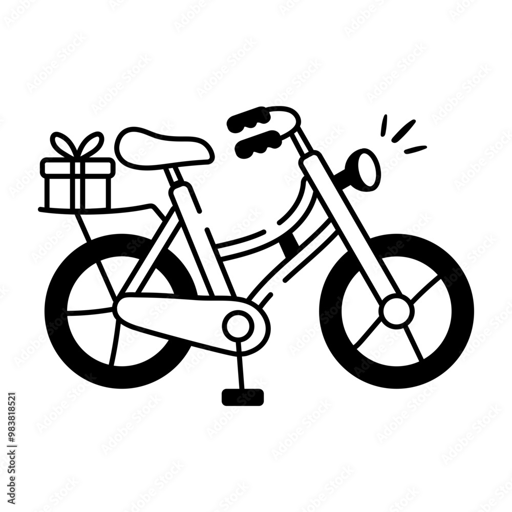 Doodle style icon of bike Doodle style icon of bike