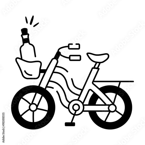 Sketchy style icon of manual bike  