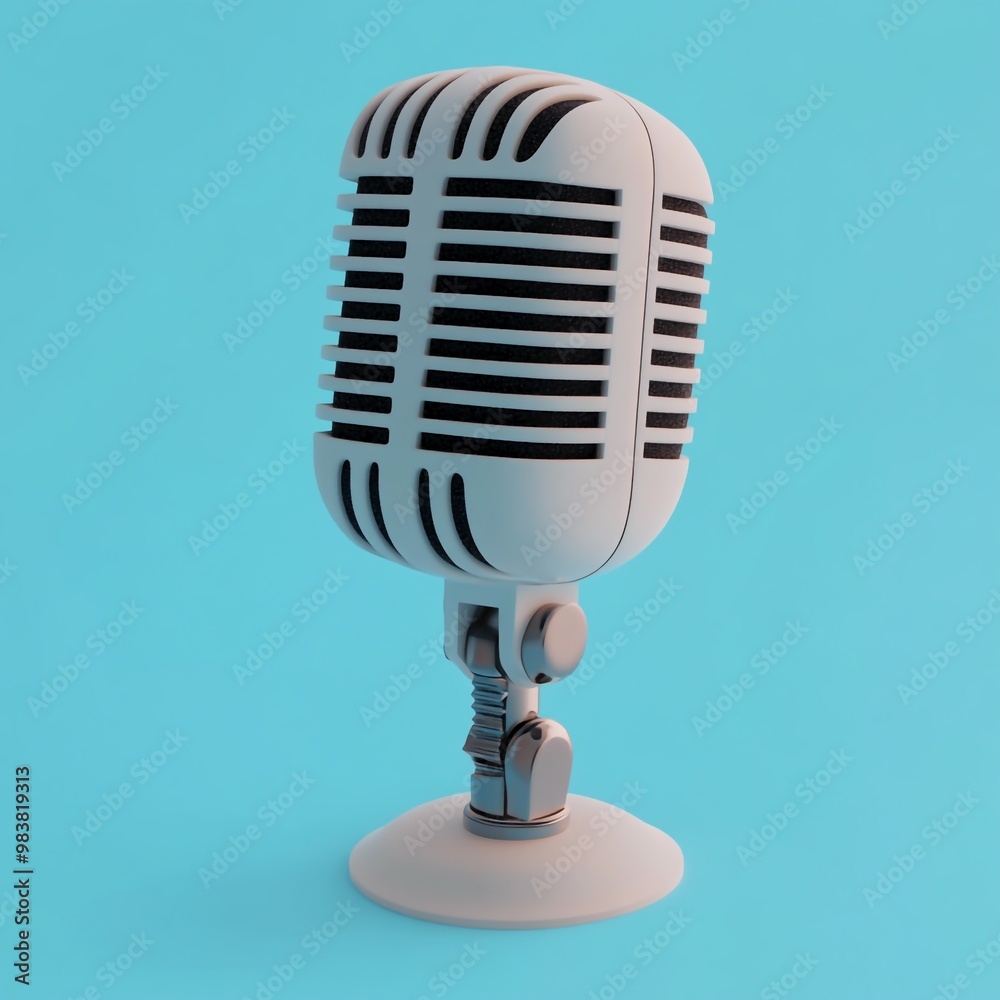 3D Mic Icon: Essential Tool for Audio Recording Illustration Logo 3D Mic Icon: Essential Tool for Audio Recording Illustration Logo