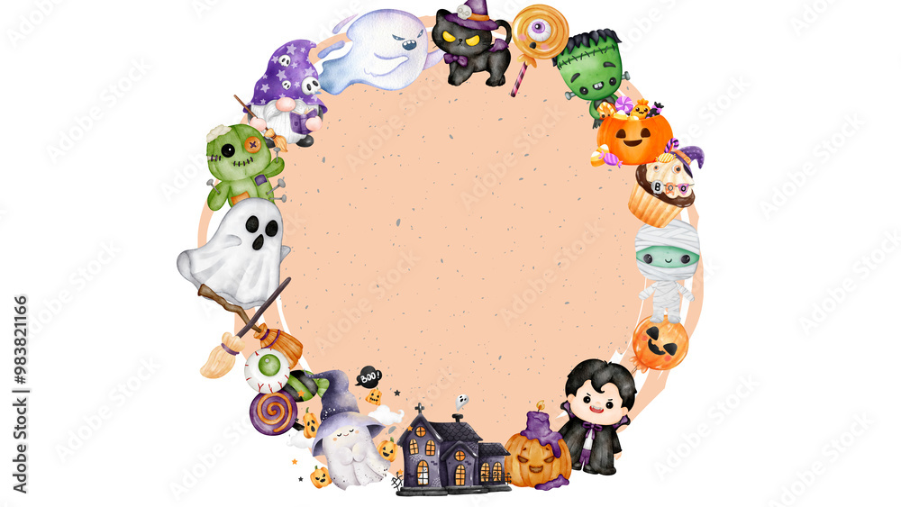 Naklejka premium Set of halloween