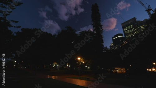 time lapse of dusk sky in the park