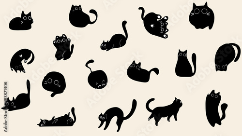 set of black cats