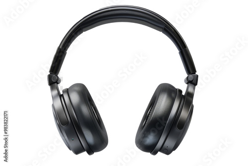 Stylish and modern wireless headphones resting on a flat surface showcasing a sleek design suitable for music lovers and audiophiles at home or on the go photo