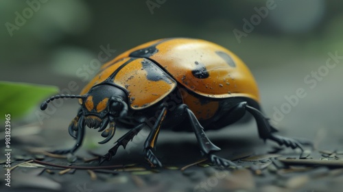 state potato beetle on leaf photo