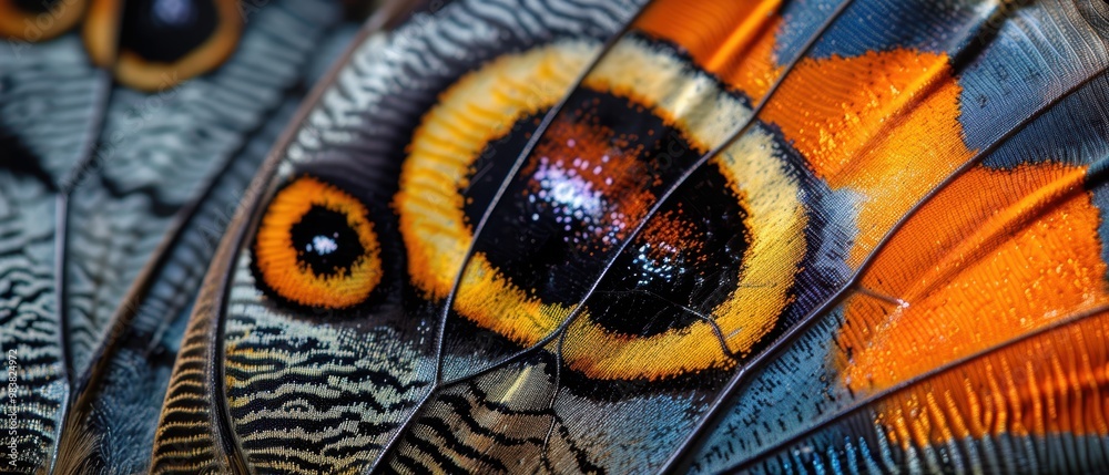 Close-up of Colorful Butterfly Wing Texture Close-up of Colorful Butterfly Wing Texture
