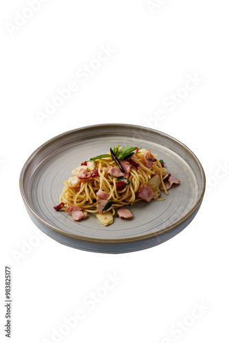 spaghetti with meat, spaghetti basil bacon spicy