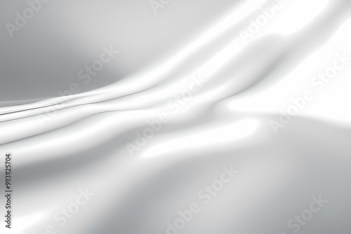 Smooth White Satin Fabric With Gentle Waves