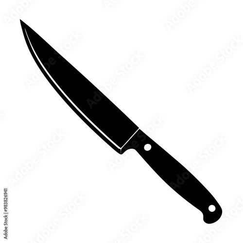 knife vector silhouette on white background