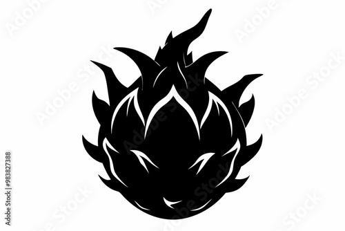 Dragon Fruit Vector Silhouette, Dragon Fruit Clipart 