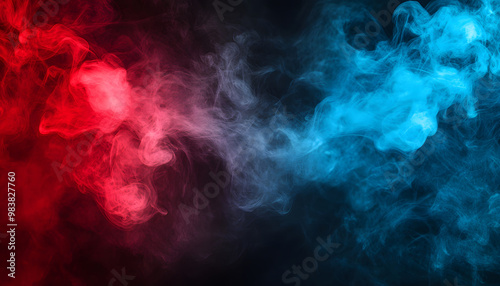 Wallpaper Mural Abstract Red and Blue Smoke Swirls - Dynamic Colorful Smoke Art Torontodigital.ca