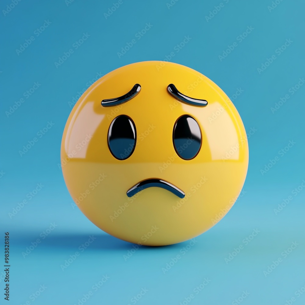 3D Emoji Icon: Sad Face for Unhappy Feelings Illustration Logo 3D Emoji Icon: Sad Face for Unhappy Feelings Illustration Logo