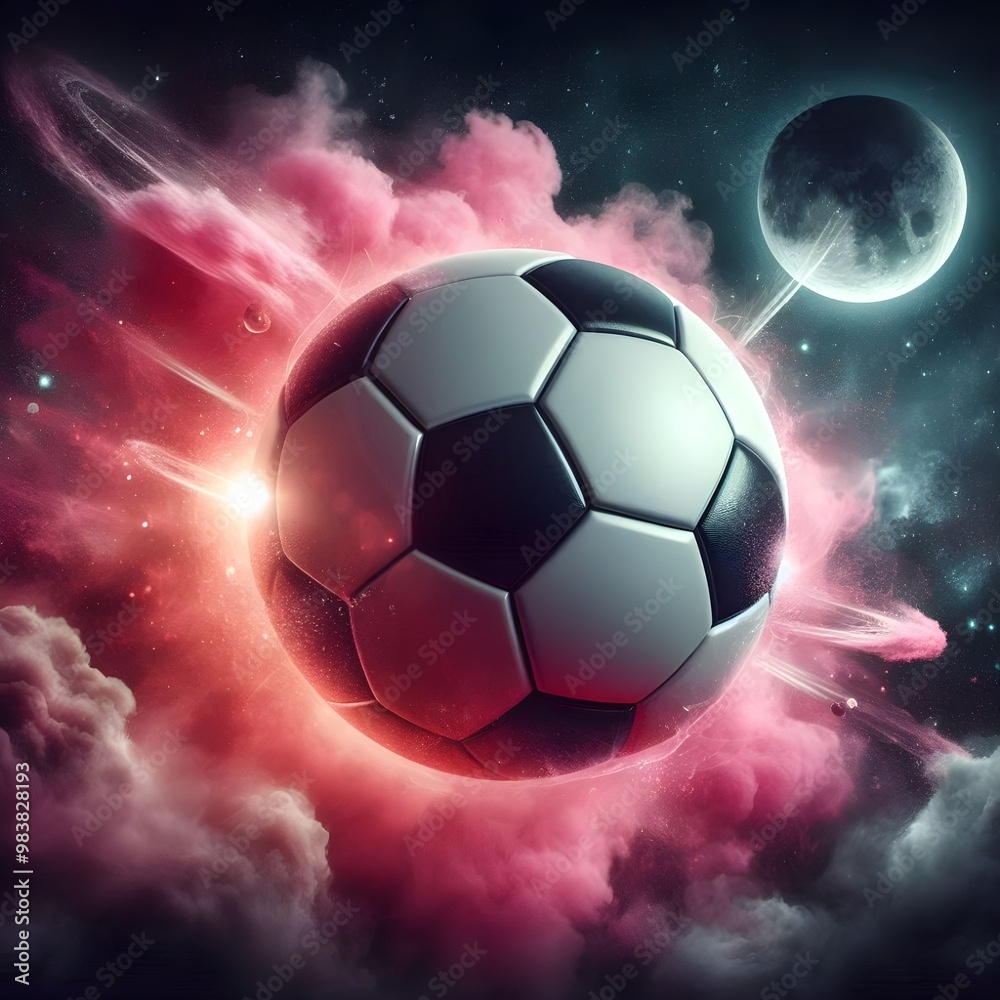 Naklejka premium Photo-realistic soccer ball planet