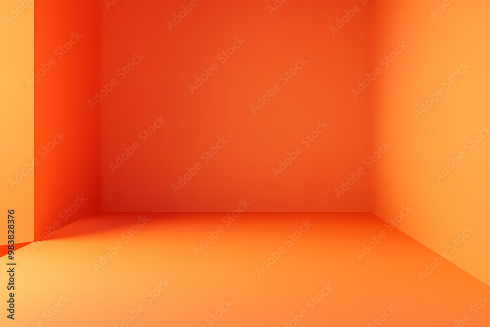 Obraz premium Bright Orange Minimalist Room Interior Design