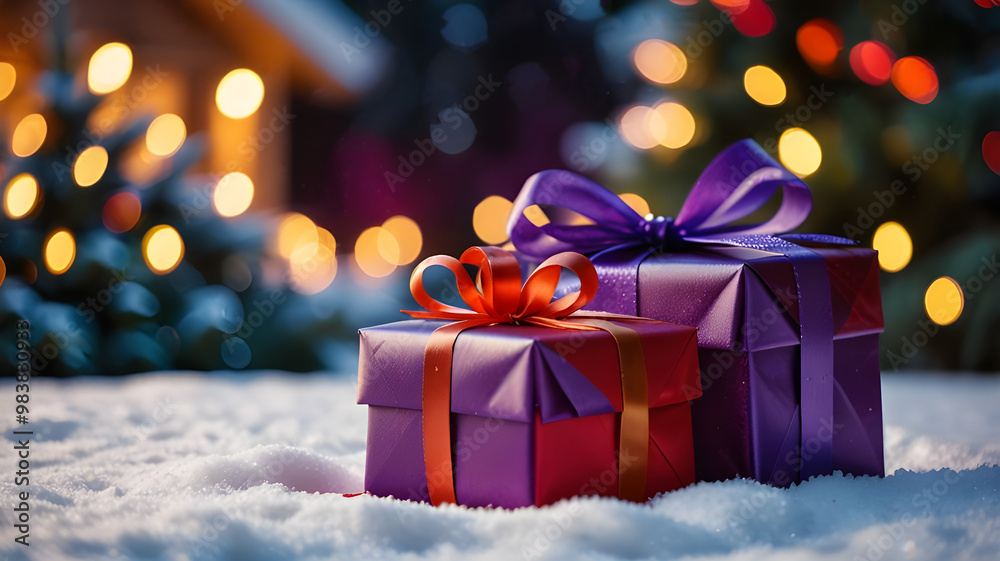 Christmas tree with boxes. Christmas background with gift boxes and balls. Christmas tree with boxes. Christmas background with gift boxes and balls.