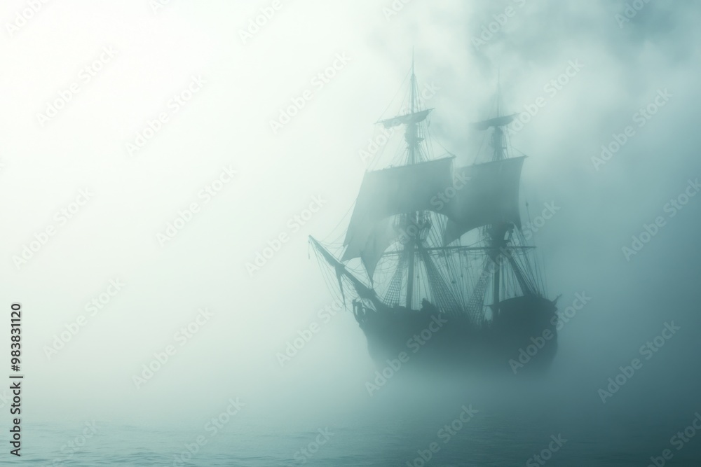 A pirate ship sailing into a sunset A pirate ship sailing into a sunset