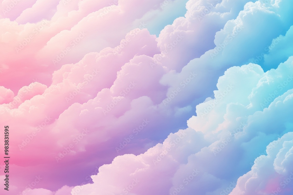 A pattern of soft pastel-colored clouds, in shades of pink, blue, and purple A pattern of soft pastel-colored clouds, in shades of pink, blue, and purple