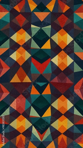 Colorful forever pattern with connected triangles.