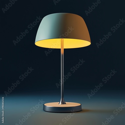 3D Lamp Icon: Small Lamp for Tabletop Lighting Illustration Logo