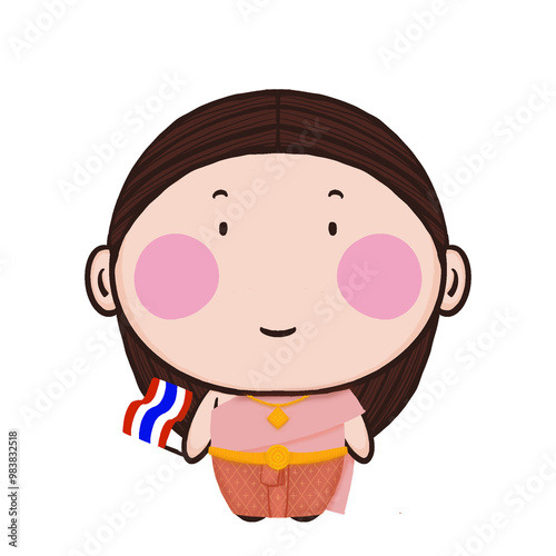 Thai child with national costume 