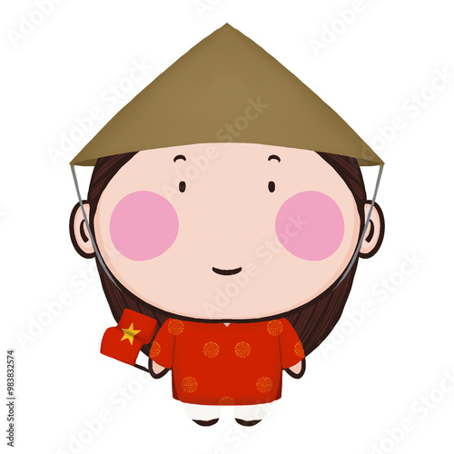 Vietnam child with national costume 