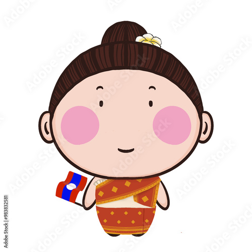 Laos child with national Costume 
