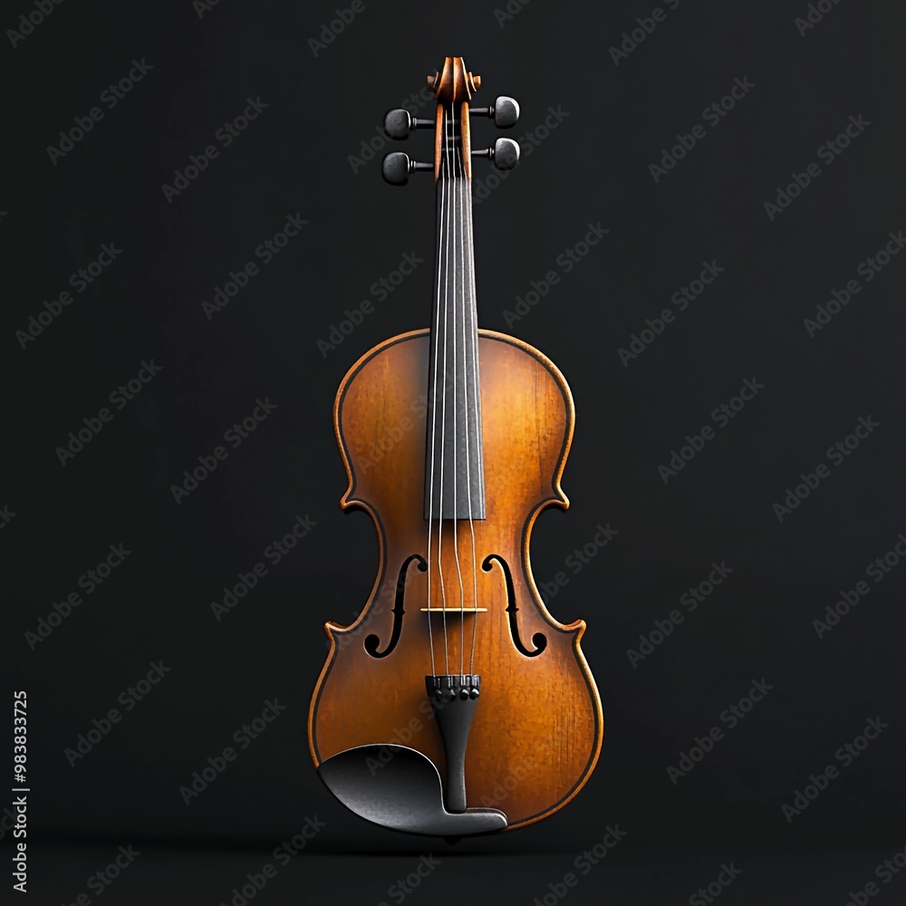 3D Violin Icon: String Instrument for Music Illustration Logo 3D Violin Icon: String Instrument for Music Illustration Logo