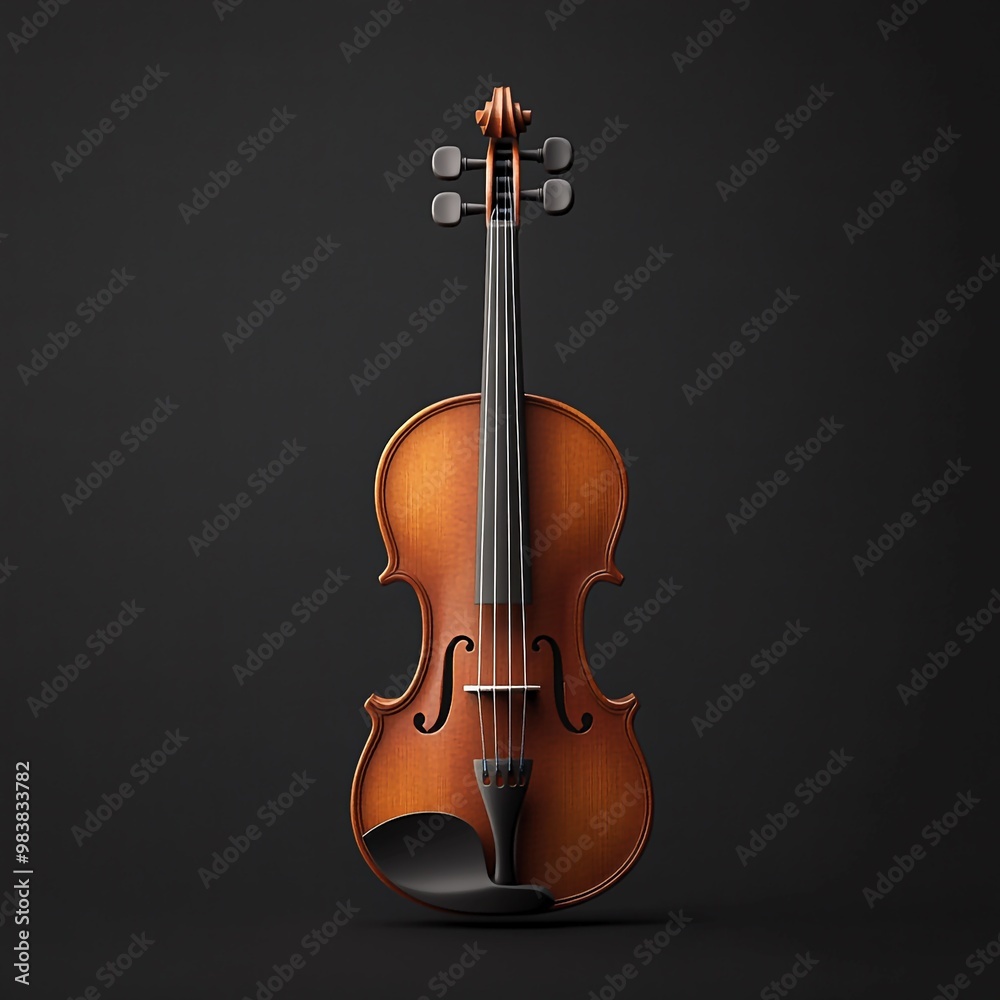 3D Violin Icon: String Instrument for Music Illustration Logo 3D Violin Icon: String Instrument for Music Illustration Logo