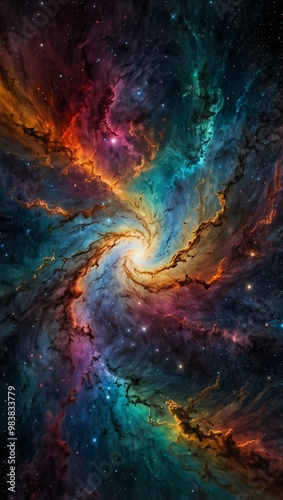 Cosmic journey through a stellar vortex of colors.