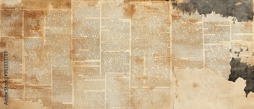 Old weathered newspaper paper texture distressed vintage appearance aged ink subtle stains perfect for creating retro designs and aged print media aesthetics
