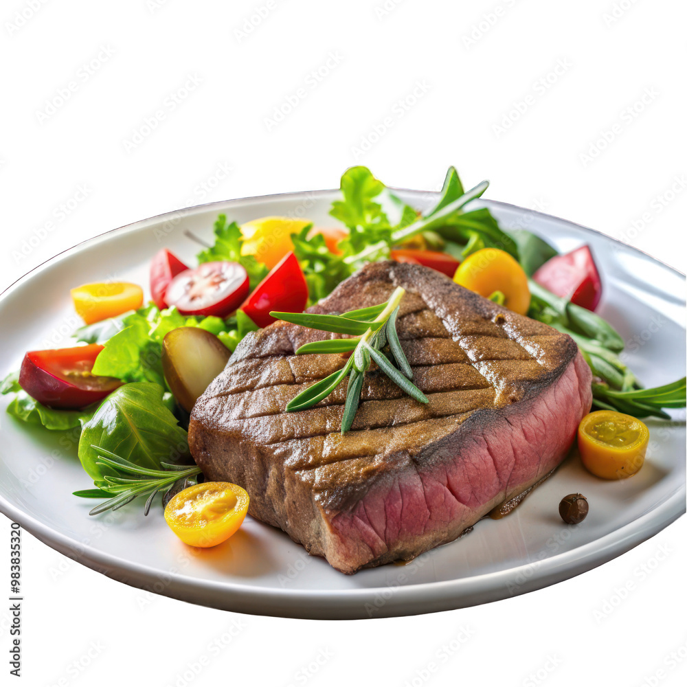 beef steak with fresh vegetable salad beef steak with fresh vegetable salad