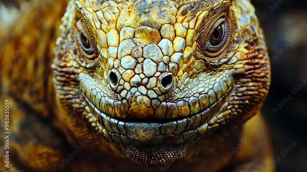 Close-up of a vibrant iguana in its natural habitat showcasing unique scales and facial expressions in the wild