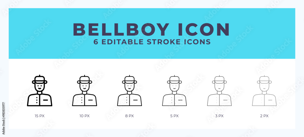 Bellboy line icon. Thin line. Bold line. Vector illustration. Bellboy line icon. Thin line. Bold line. Vector illustration.