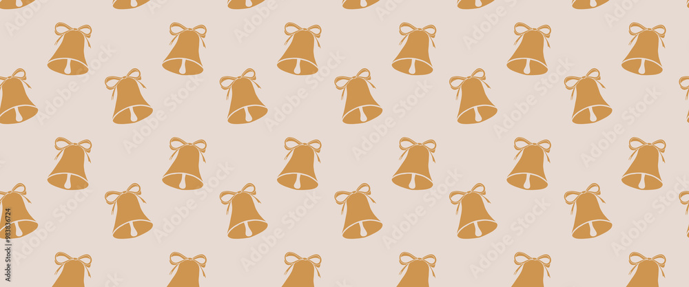 Christmas seamless pattern with golden bell Christmas seamless pattern with golden bell